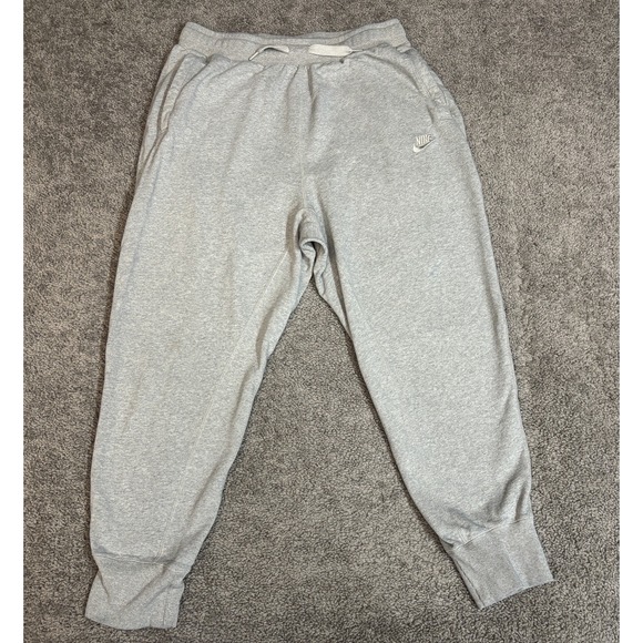 Nike Sportswear Men's Classic Fleece Heavy Joggers Grey Sz L DA0019 French Terry - Picture 1 of 12